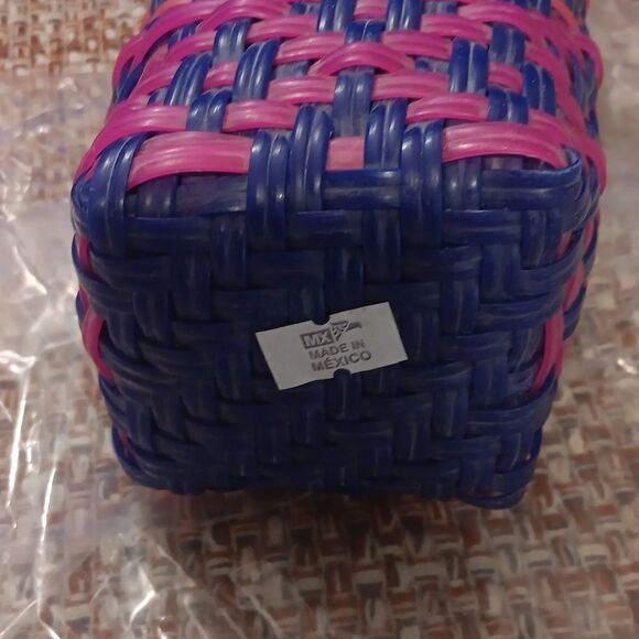 Mexican Wine Tote Vivaterra Plastic Woven New - Picture 4 of 4